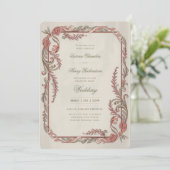Invitation Héritage | Mariage à la guirlande de roses édouard (Debout devant)
