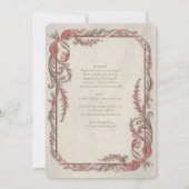 Invitation Héritage | Mariage à la guirlande de roses édouard (Dos)