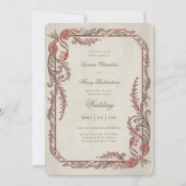 Invitation Héritage | Mariage à la guirlande de roses édouard (Devant)