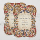 Invitation Héritage | Mariage Baroque Renaissance Orné (Devant / Derrière)