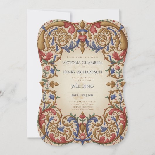 Invitation Héritage | Mariage Baroque Renaissance Orné (Devant)