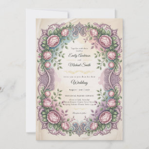 Invitation Héritage Mariage Botanique Rococo et Victorien