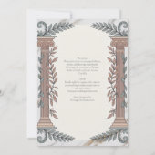Invitation Héritage | Mariage néoclassique gréco-romain (Dos)