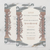 Invitation Héritage | Mariage néoclassique gréco-romain (Devant / Derrière)