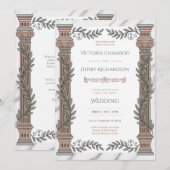 Invitation Héritage | Mariage néoclassique gréco-romain (Devant / Derrière)
