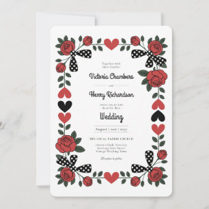 Invitation Héritage Mariage rétro années 50 Rockabilly Rose
