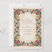 Invitation Héritage | Médiéval Renaissance Bijou Mariage (Dos)