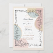 Invitation Heritage | Mid-Century Pastel Botanical Wedding (Devant)
