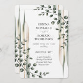 Invitation Heritage Modern Botanical Greenery Wedding (Devant / Derrière)