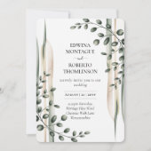 Invitation Heritage Modern Botanical Greenery Wedding (Devant)