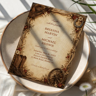 Invitation Héritage occidental du ranch rustique