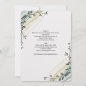 Invitation Heritage Olive Ribbon Minimalist Wedding (Dos)
