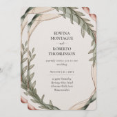 Invitation Heritage Olive Wreath Botanical Wedding (Devant / Derrière)