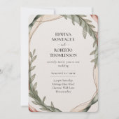 Invitation Heritage Olive Wreath Botanical Wedding (Devant)