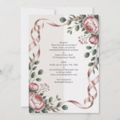 Invitation Heritage Peony Ribbon Botanical Elegant Wedding (Dos)