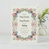 Invitation Heritage Retro 1950s Rockabilly Pastel Bow Wedding (Debout devant)