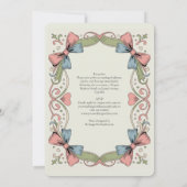 Invitation Heritage Retro 1950s Rockabilly Pastel Bow Wedding (Dos)