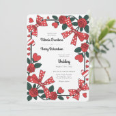 Invitation Heritage | Retro 1950s Rockabilly Red Rose Wedding (Debout devant)