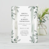 Invitation Heritage Sage Eucalyptus Botanical Wedding (Debout devant)