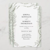 Invitation Heritage Sage Green Botanical Vine Wedding (Devant / Derrière)