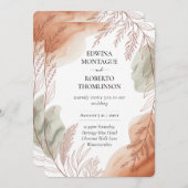 Invitation Heritage Terracotta and Sage Botanical Wedding (Devant / Derrière)