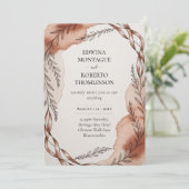 Invitation Heritage Terracotta Ribbon Botanical Wedding (Debout devant)