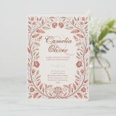 Invitation Heritage Victorian Botanical Terracotta Wedding (Debout devant)