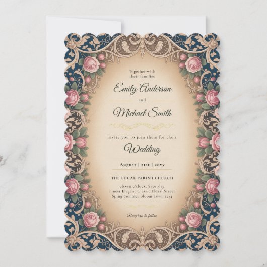 Invitation Heritage | Victorian Rococo Rose Elegance (Devant)