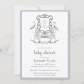 Invitation Heron Rope Monogram Baby Shower (Devant)