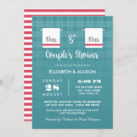 Hers et Hers | Couple lesbienne bleu et rouge douc