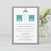 Invitation Hers et Hers | Douche de Lesbian Couple (Debout devant)