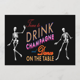 Invitation Heure de boire le mariage coloré de Champagne