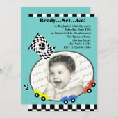 Invitation Heure de course Anniversaire (Devant / Derrière)