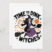 Invitation Heure de Dink Witts Halloween Pickleball Éffrayant (Devant / Derrière)