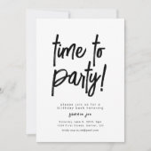 Invitation Heure de faire la fête Anniversaire Modèle de l'in (Devant)
