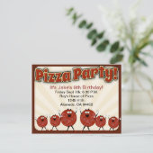 Invitation Heure de la fête de Pizza (Debout devant)