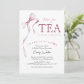 Invitation Heure de la Fête des mariées de thé Aquarelle Bow (Debout devant)