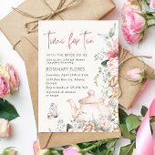 Invitation Heure De La Fête des mariées Florale Du Tea Boho