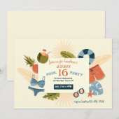 Invitation Heure de la partie du pool (Devant / Derrière)