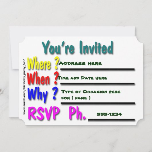 Invitation Heure de la partie Rock and roll (Dos)