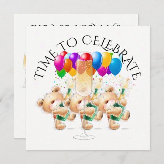 Invitation Heure De L'Invitation De Célébration (Devant / Derrière)