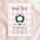 Invitation Heure de Par-Tee Pink Golf 8e fête d'anniversaire