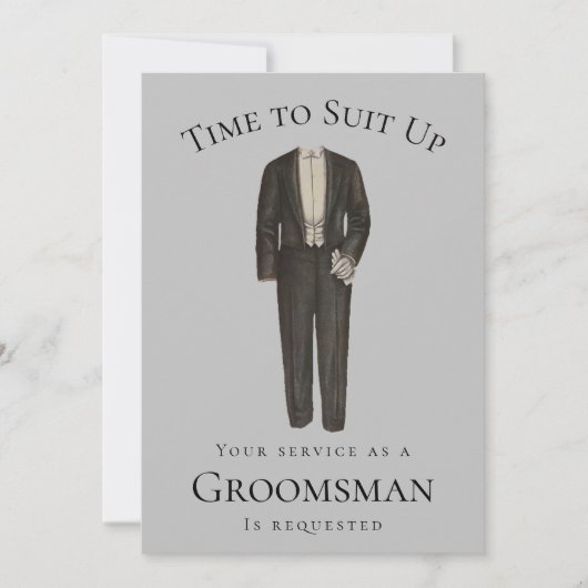 Invitation Heure de proposition Groomsman pour s'adapter Tuxe (Devant)