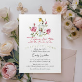 Invitation Heure de Tea Fête des mariées Teacup Bird Rose Flo