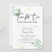 Invitation Heure du Baby shower de thé Eucalyptus Vert simple (Devant)