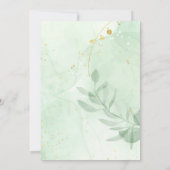 Invitation Heure du Baby shower de thé Eucalyptus Vert simple (Dos)