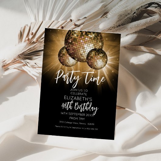 Invitation Heure du bal de parties scintillant