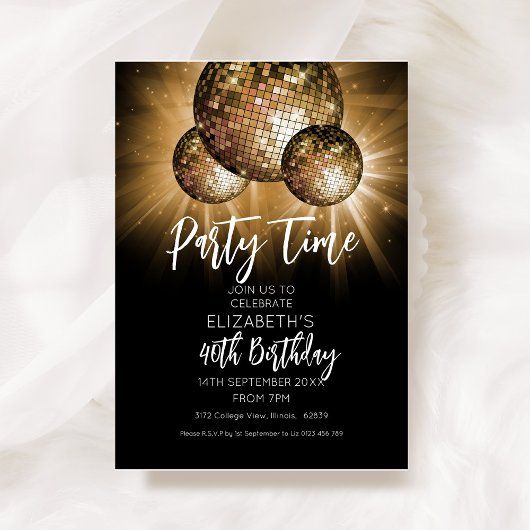 Invitation Heure du bal de parties scintillant