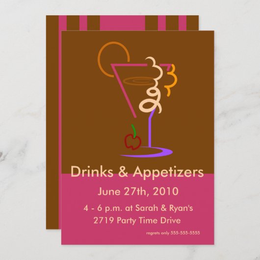 Invitation Heure du cocktail (Devant / Derrière)