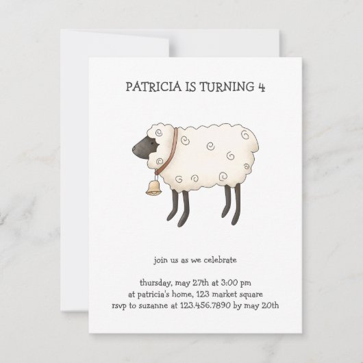 Invitation Heure du printemps ・ Moutons (Devant)